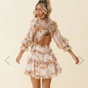 Selfie Leslie Laney Cutout Back Frill Trim Dress